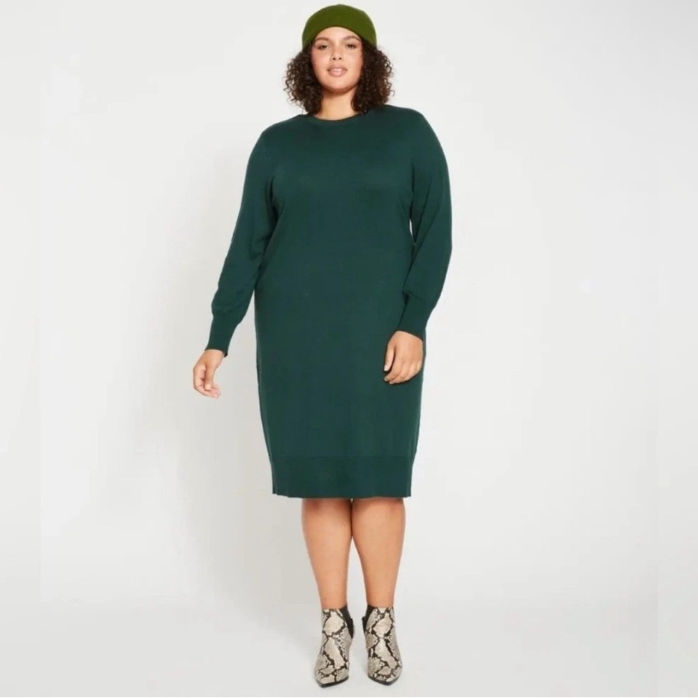 Universal Standard Eco Everyday Sweater Dress Green NWT Size Medium (18-20)